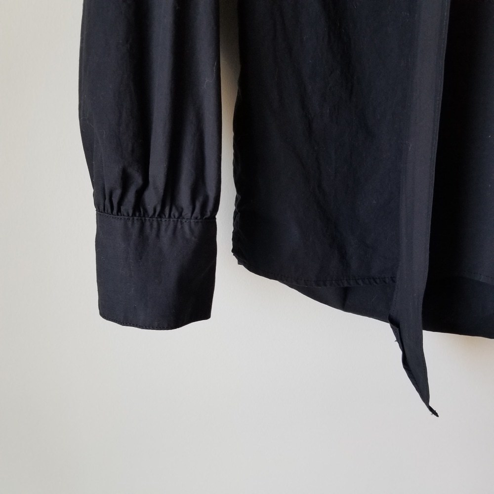 J Crew Cotton Tie Neck Top Long Sleeve Blouse XS - Picture 3 of 8